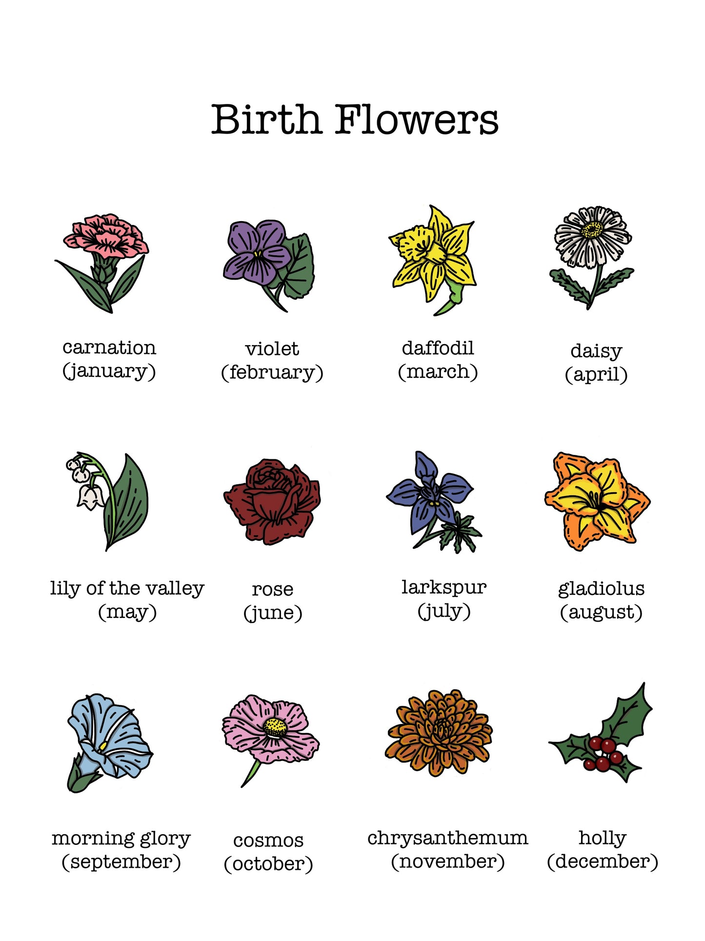 Custom Birth Flower Raggie or Little (14-18")