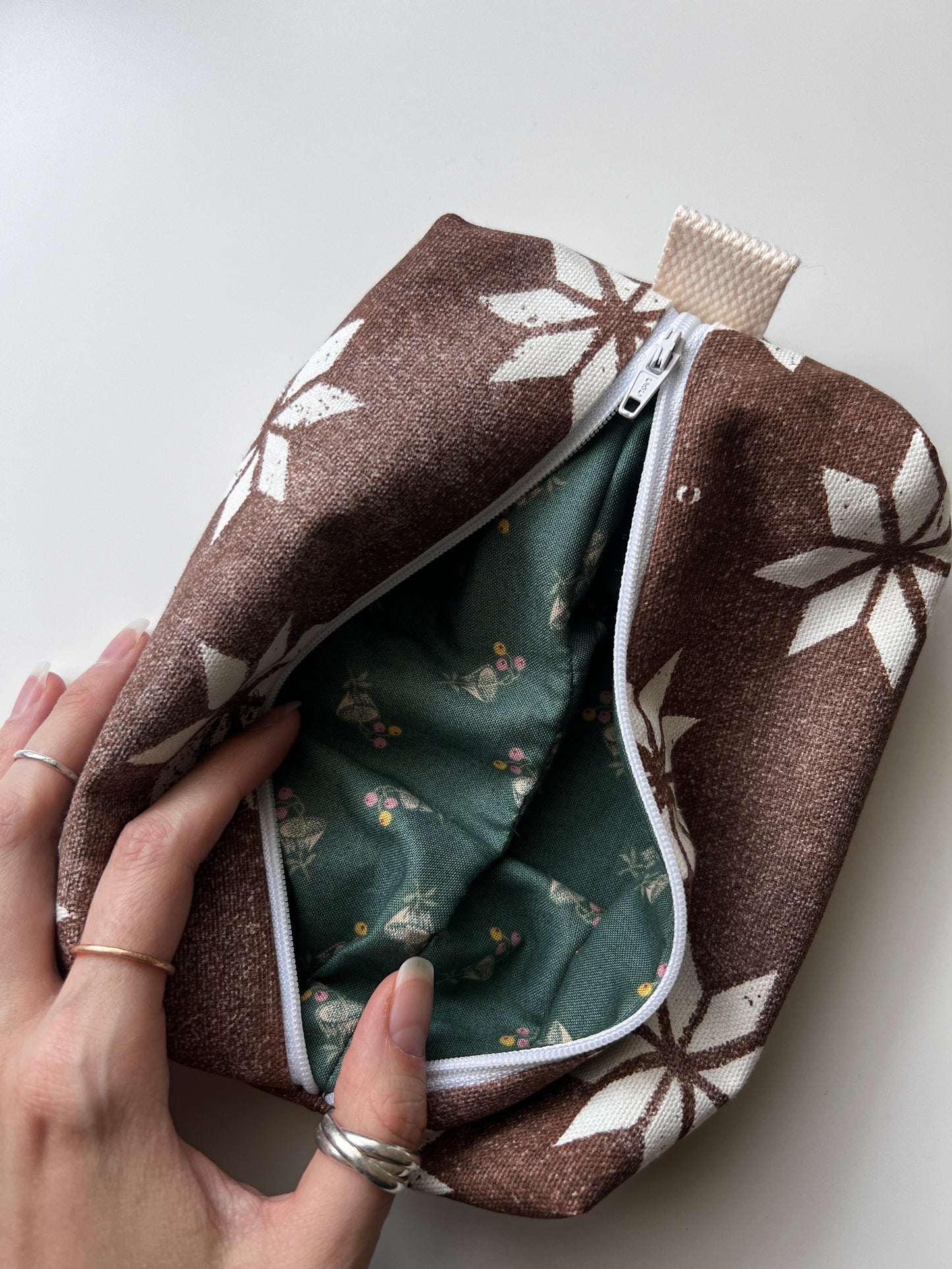 Lined Zipper Pouch : Printed Cotton Canvas