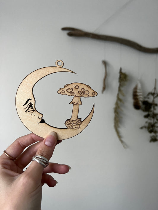 Plain Amanita Moon Ornament