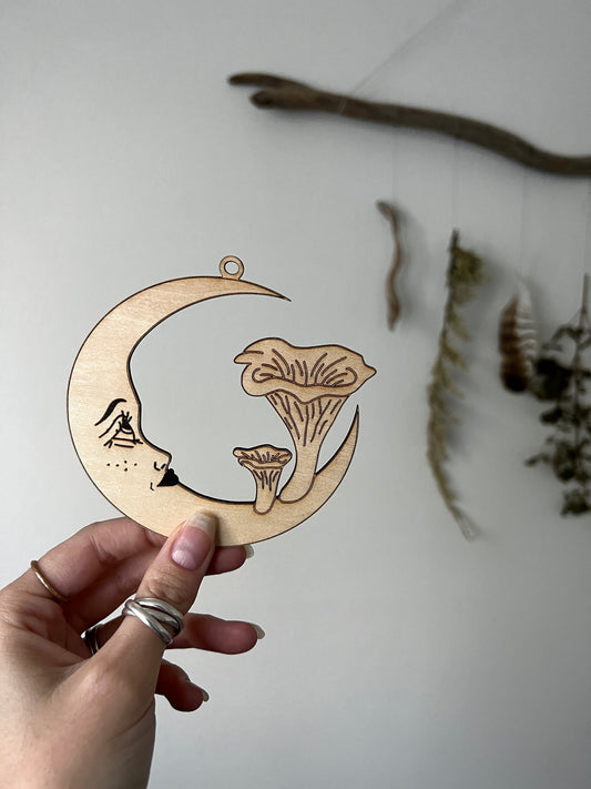 Plain Chanterelle Moon Ornament